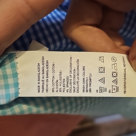 Izod multi color gingham long sleeve button up shirt size small - Picture 9 of 9